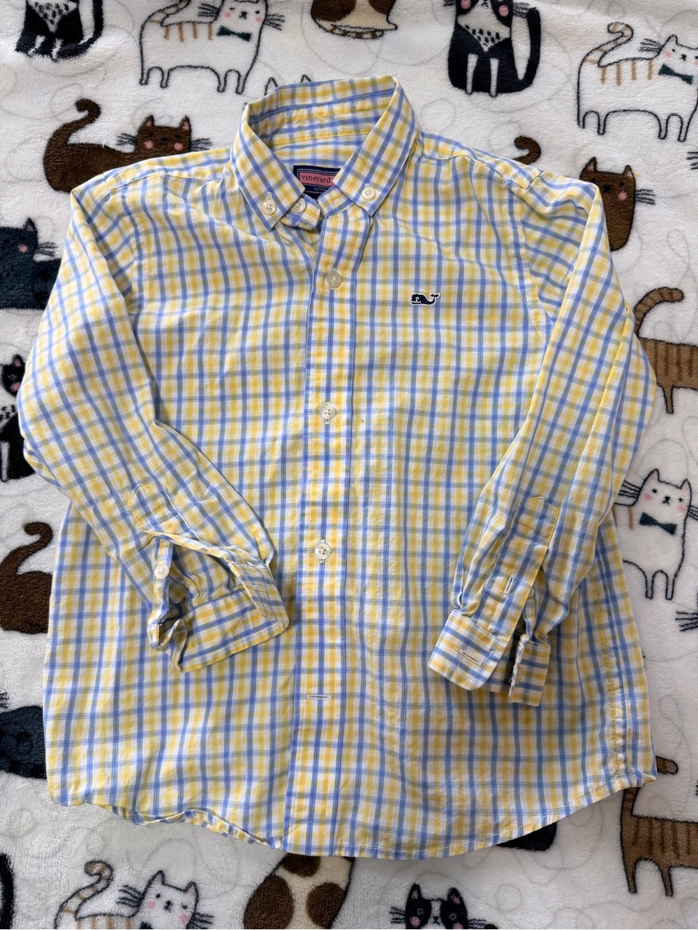 Vineyard Vines Yellow & Blue Plaid Button-Down Shirt